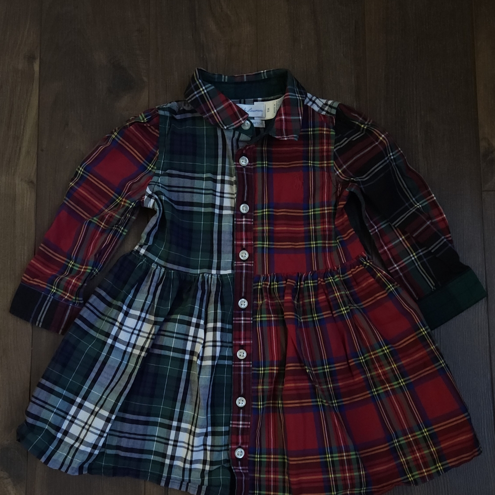 Ralph Lauren Plaid Button-Up Dress 9mths
